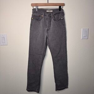 Levi's Wedgie Straight Jeans Women's 27 Light Grey Wash Y2K Denim Western